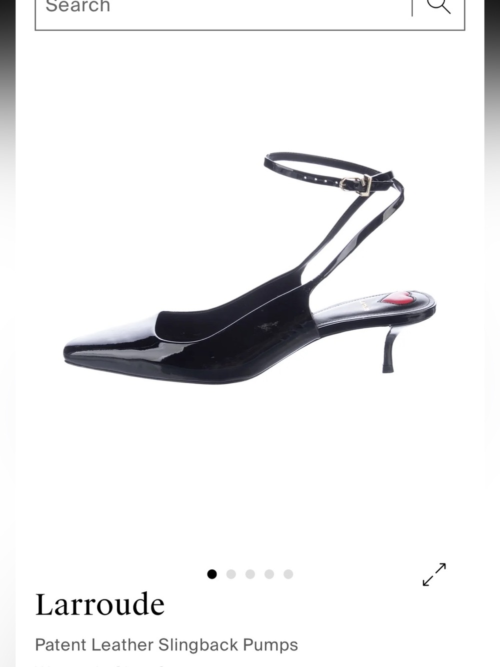 Larroude Black Patent Slingback Kitten Heel Pumps